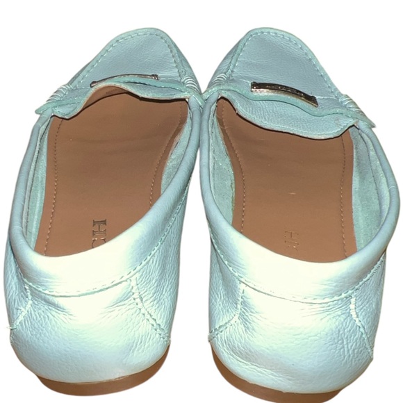 COACH LOAFERS Fredrica Pebble Grain Leather Flats Shoes Mint Green 8 - Picture 3 of 5